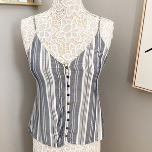 Stripe Button Up Tank